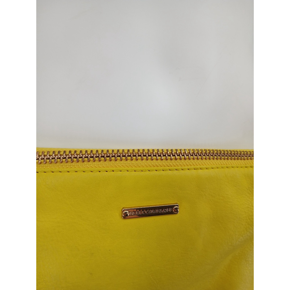 Rebecca Minkoff Yellow Leather Crossbody Bag Purse Zipper - Picture 5 of 16